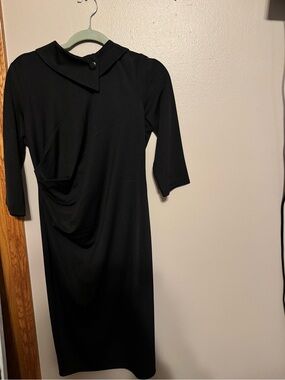 Classic Black Draped Women’s Dress